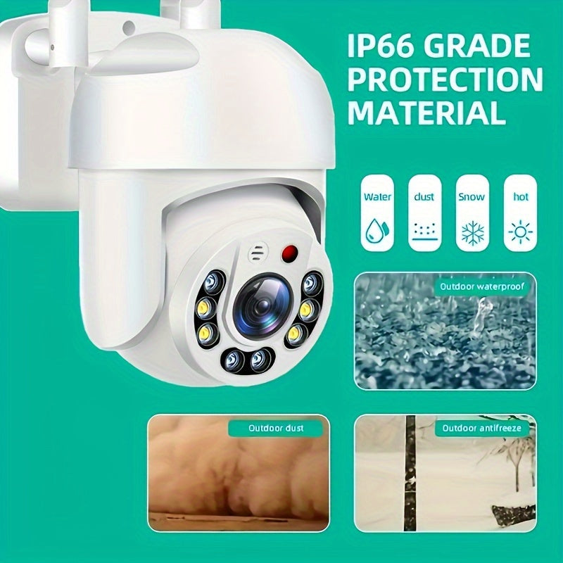 Outdoor WiFi Security Camera 1080P Full-Color Day Night AI Human Detection Two-Way Audio 360° Panoramic USB Powered