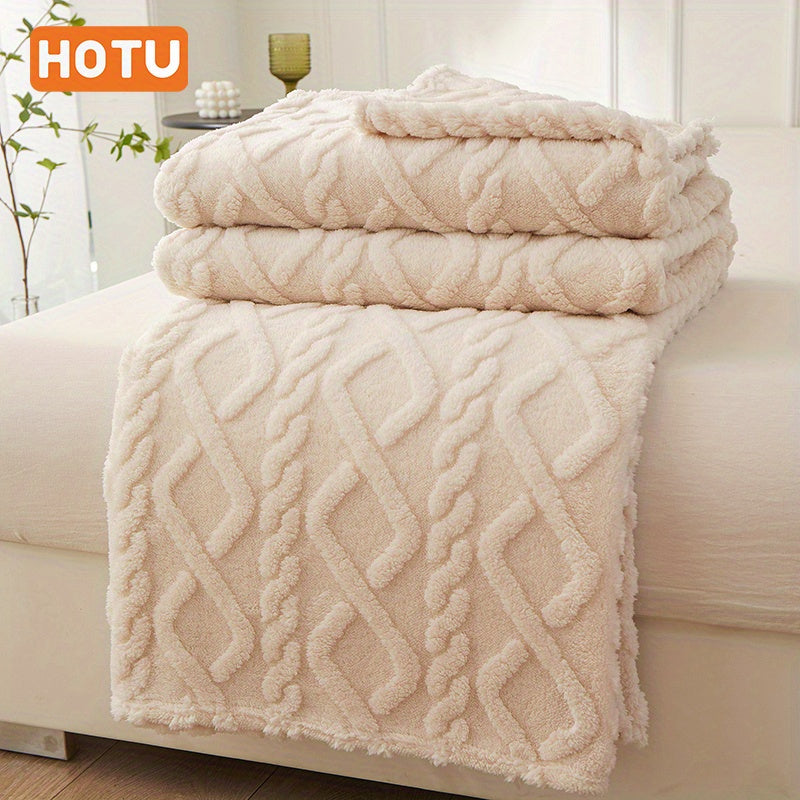 Fuzzy Throw Blanket Polyester Lightweighy Cozy RV Sofa Bed Comfort Accessory