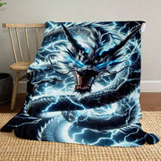 Electric Dragon Throw Blanket Polyester All-Season Car Camping Portable Gift