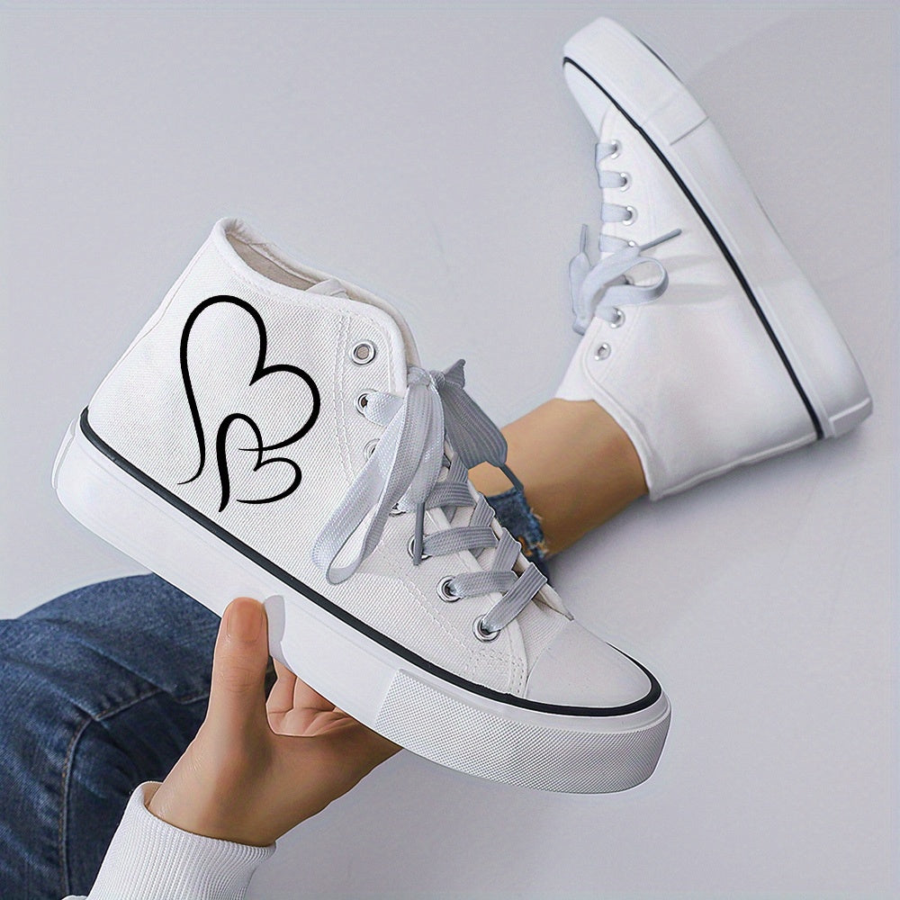 Женские повседневные кроссовки черно-белого цвета с дизайном в виде сердца и облака