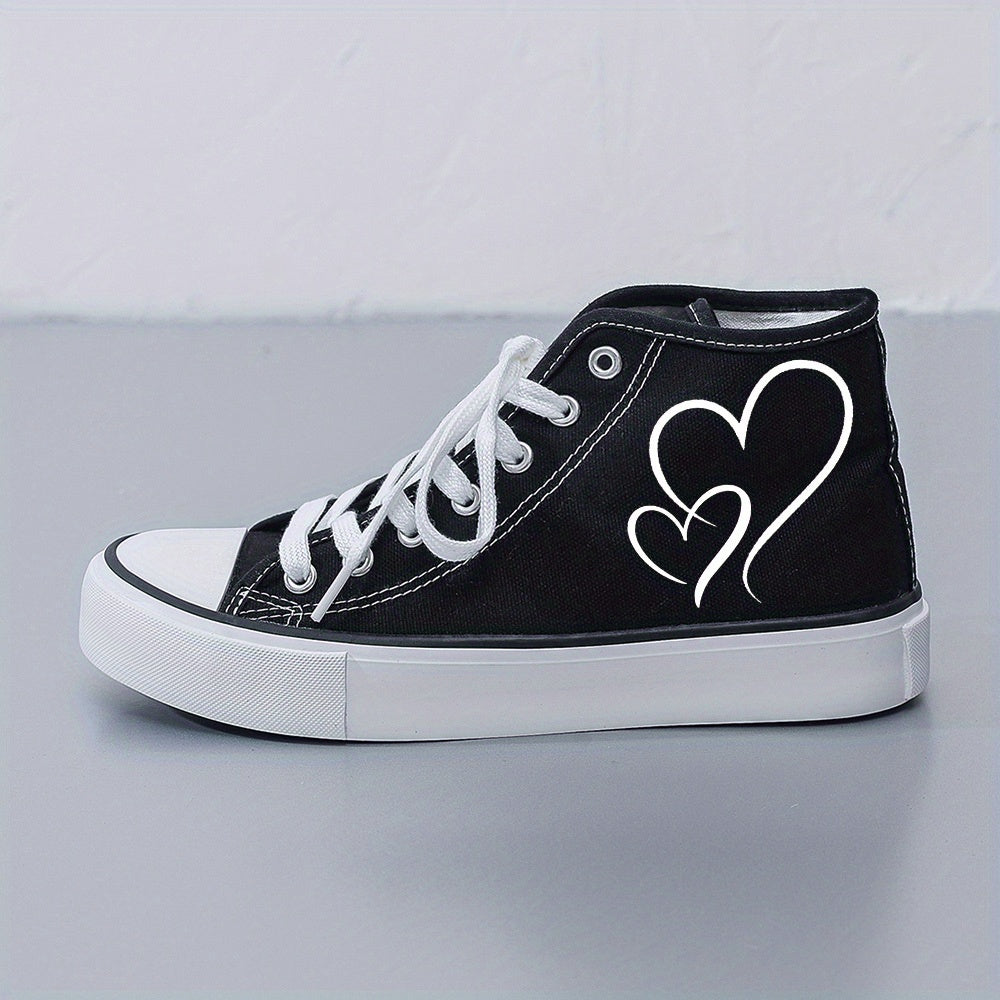 Женские повседневные кроссовки черно-белого цвета с дизайном в виде сердца и облака