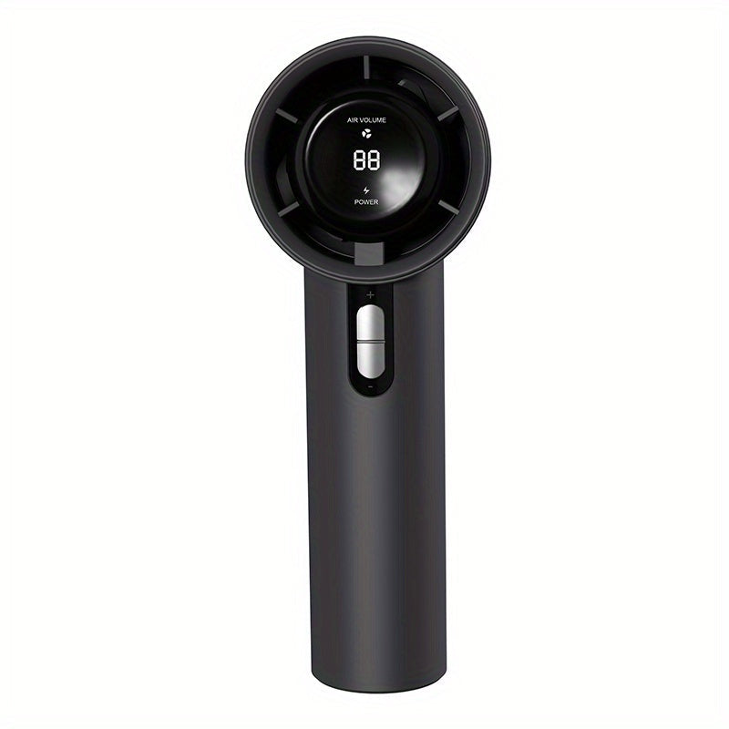 Portable Handheld Turbo Fan with 3 Speeds, USB Rechargeable, LED Display