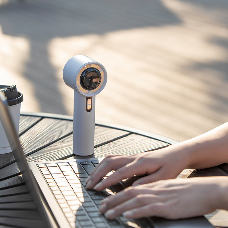 Portable Handheld Turbo Fan with 3 Speeds, USB Rechargeable, LED Display