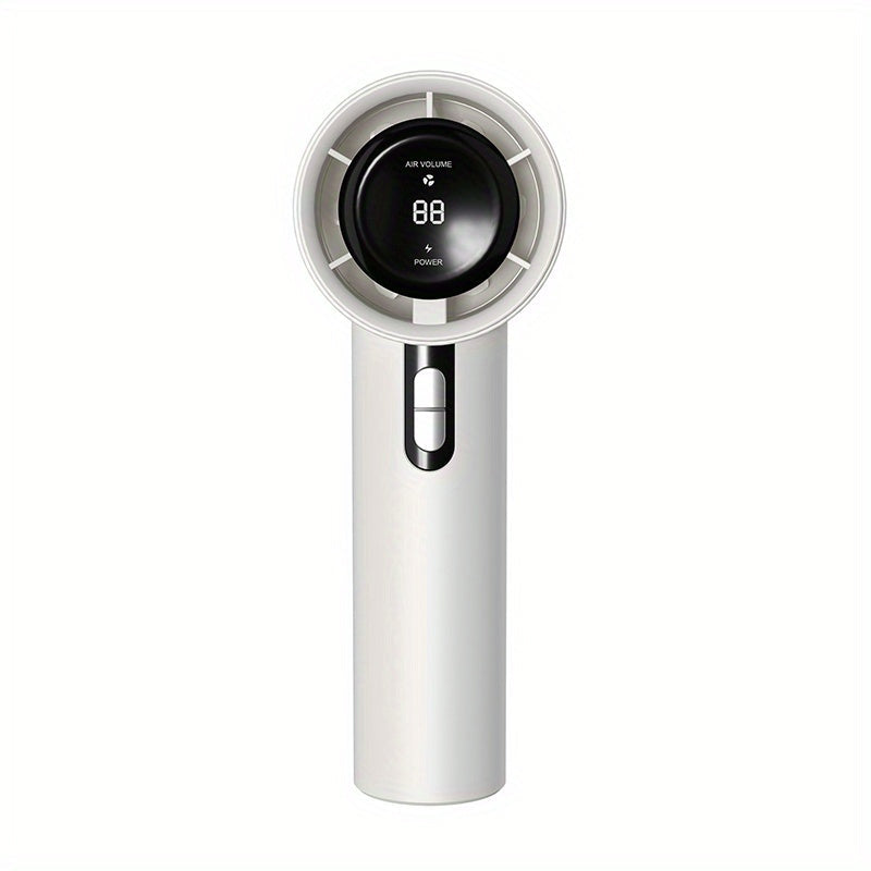 Portable Handheld Turbo Fan with 3 Speeds, USB Rechargeable, LED Display