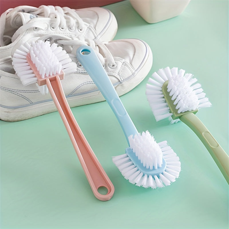 Multi-Angle Soft Bristle Shoe Brush with Long Handle for Effective Cleaning