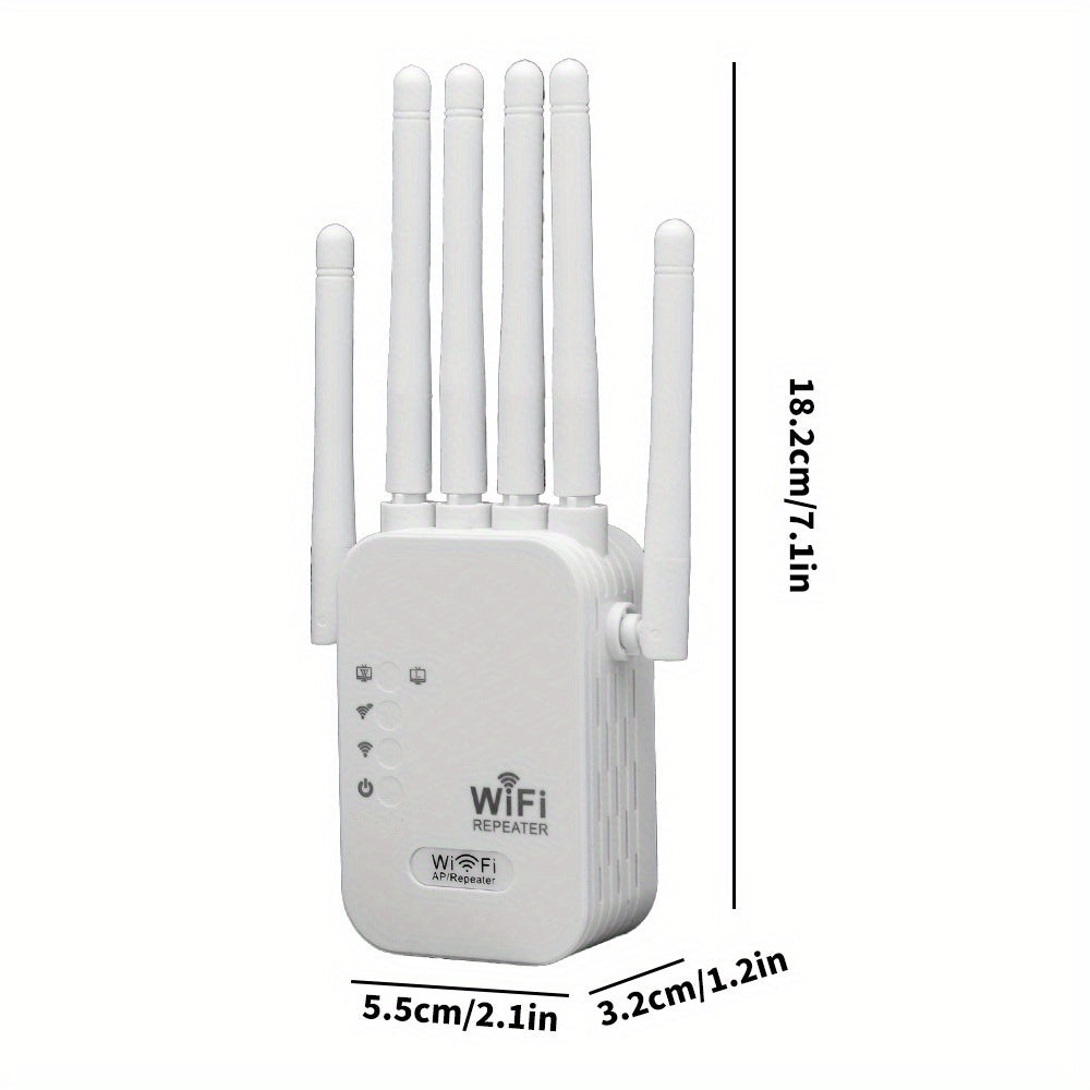 High-Speed WiFi 6 Router with Dual Ethernet Ports 1200Mbps Six Antennas AP Mode