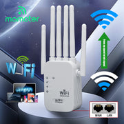 High-Speed WiFi 6 Router with Dual Ethernet Ports 1200Mbps Six Antennas AP Mode
