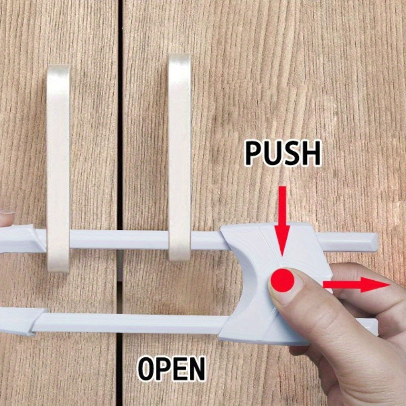 2 Pack U-Shaped Cabinet Locks for Wardrobes Drawers and Appliances