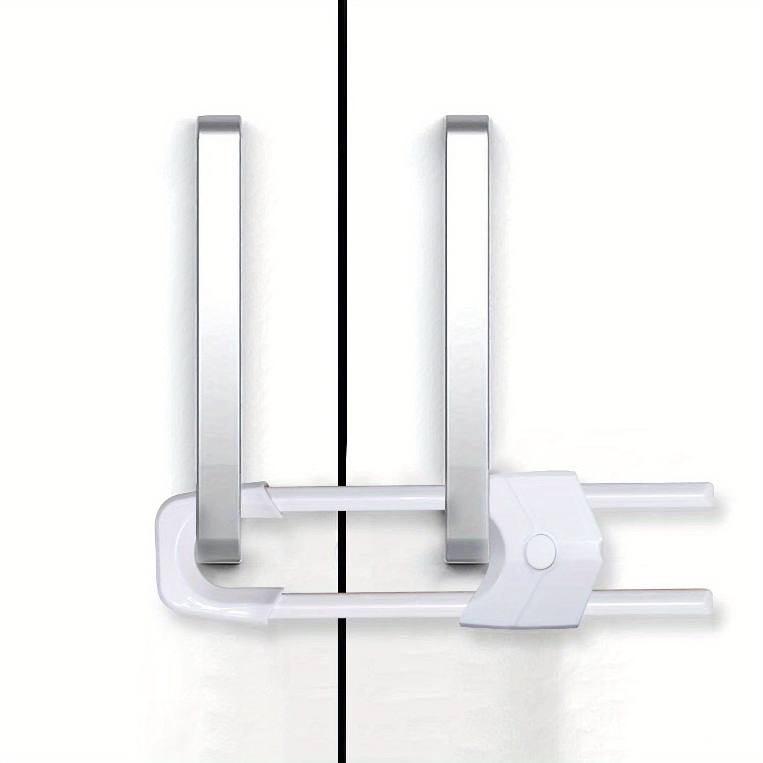 2 Pack U-Shaped Cabinet Locks for Wardrobes Drawers and Appliances