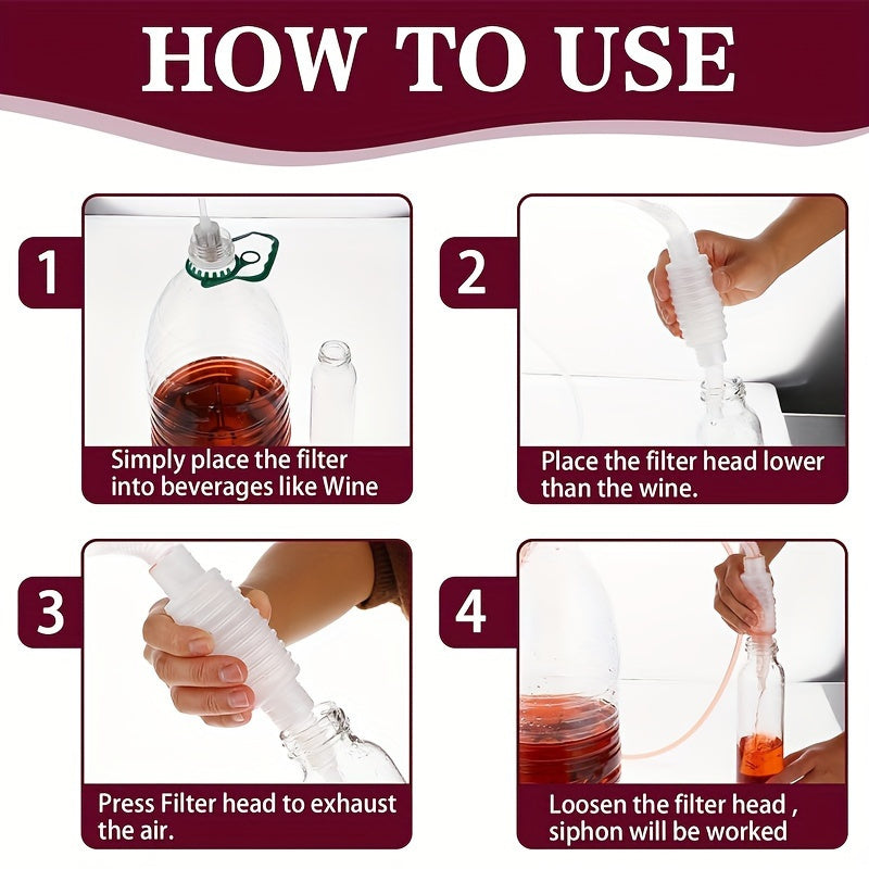 Home Brewing Siphon Pump for Beer Wine Mead Cider Transfer with Filter