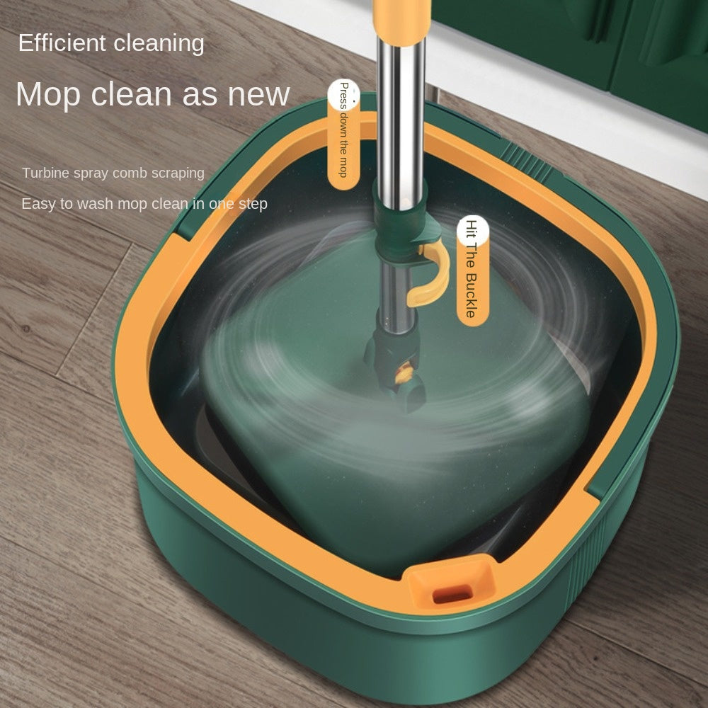Back to School Spin Mop and Bucket Set with Microfiber Pads for Wet and Dry Floor Cleaning