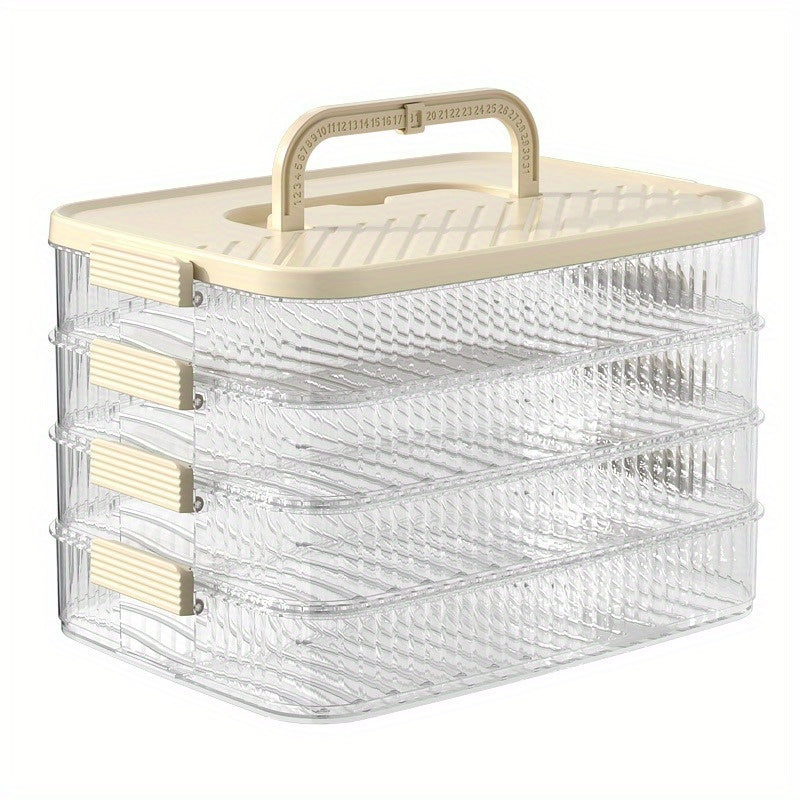 Food-Grade Stackable Storage Box for Dumplings and Wontons Refrigerator Organizer
