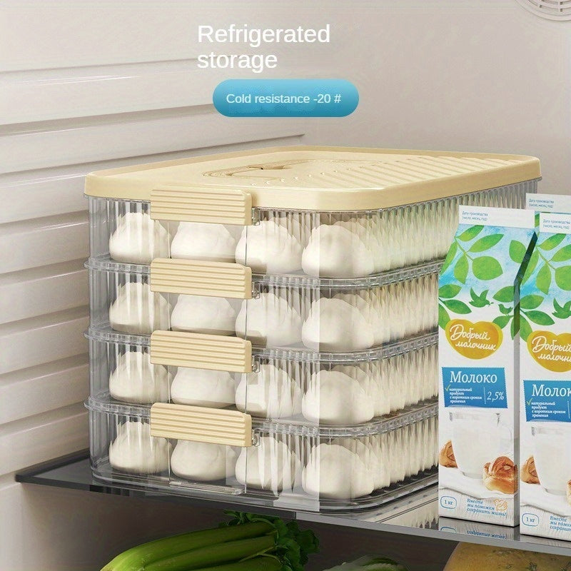 Food-Grade Stackable Storage Box for Dumplings and Wontons Refrigerator Organizer