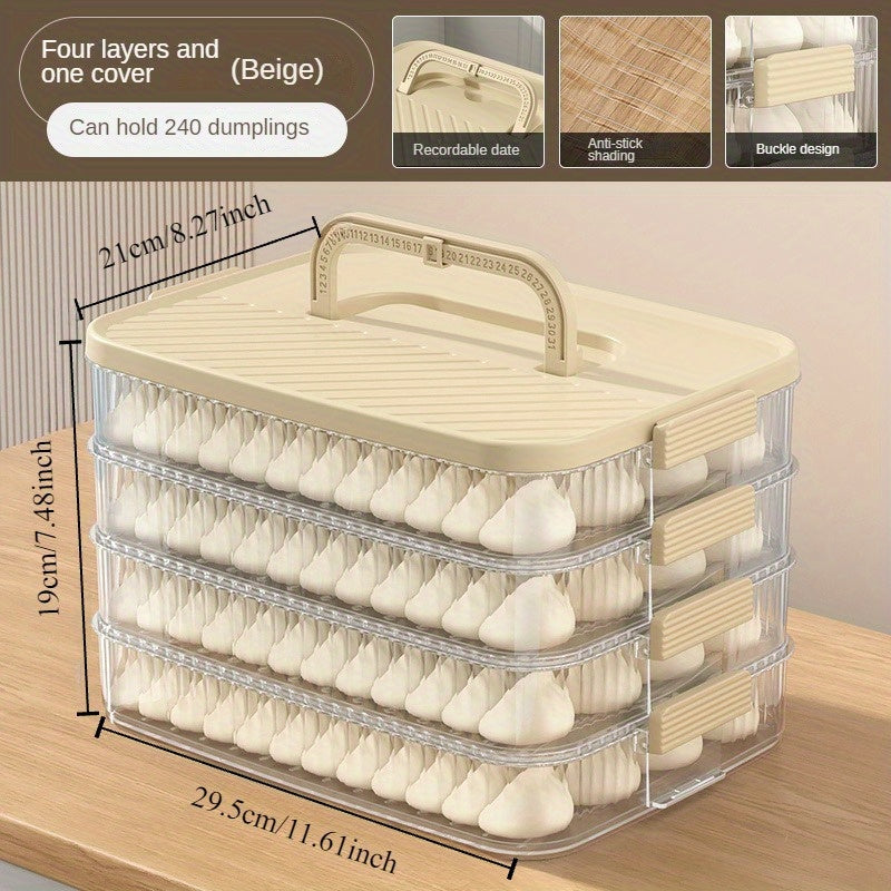 Food-Grade Stackable Storage Box for Dumplings and Wontons Refrigerator Organizer