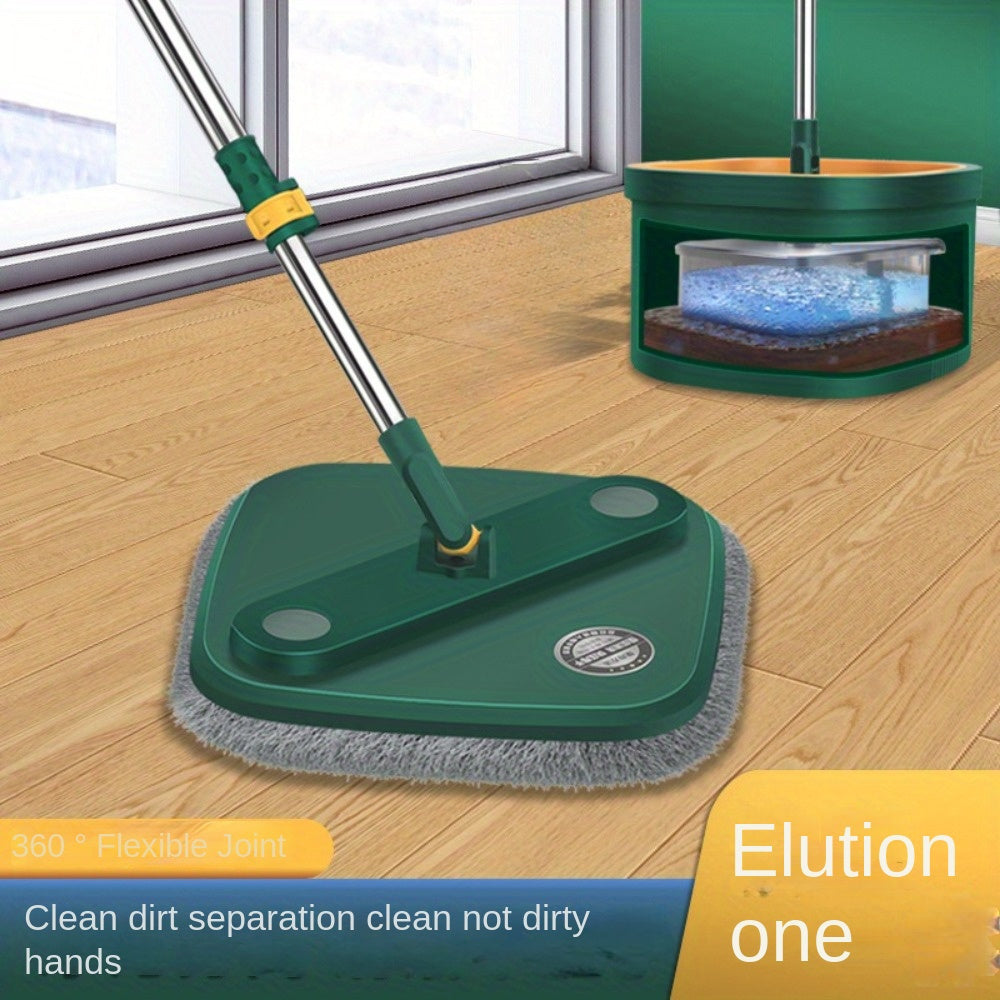 Back to School Spin Mop and Bucket Set with Microfiber Pads for Wet and Dry Floor Cleaning