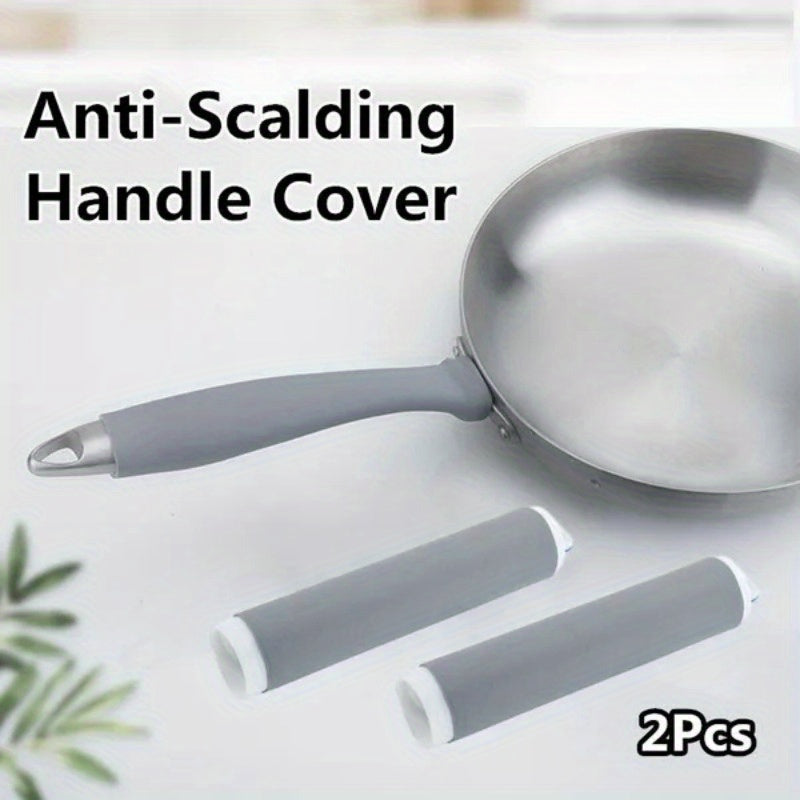 Набор из 2 силиконовых накладок на ручки кастрюль - термостойкие рукава для сковород, противоскользящий дизайн, экологически чистый ABS-материал, простая установка, не требуется электричество