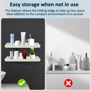 Wall-Mounted Plastic Storage Shelf with Towel Rack and Phone Holder