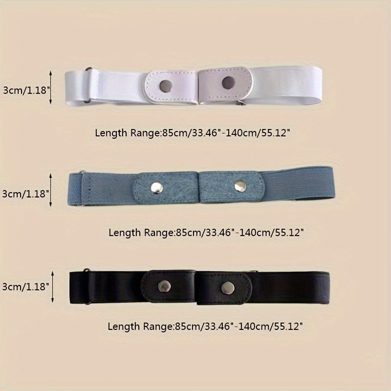 Set of 3 Women’s Elastic Belts Polyester Spandex Business Style Fashion Accessories