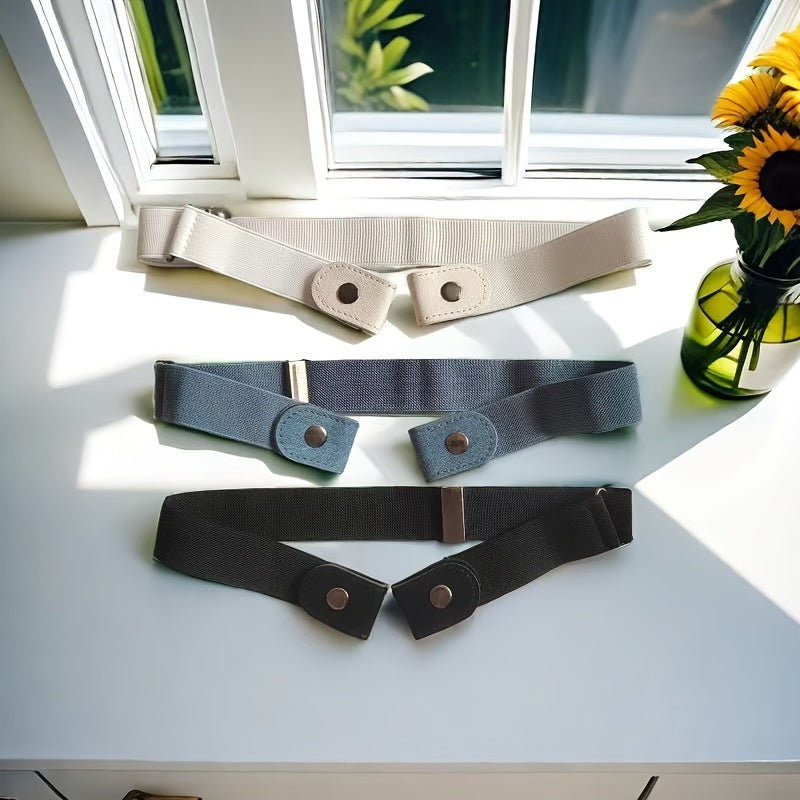 Set of 3 Women’s Elastic Belts Polyester Spandex Business Style Fashion Accessories