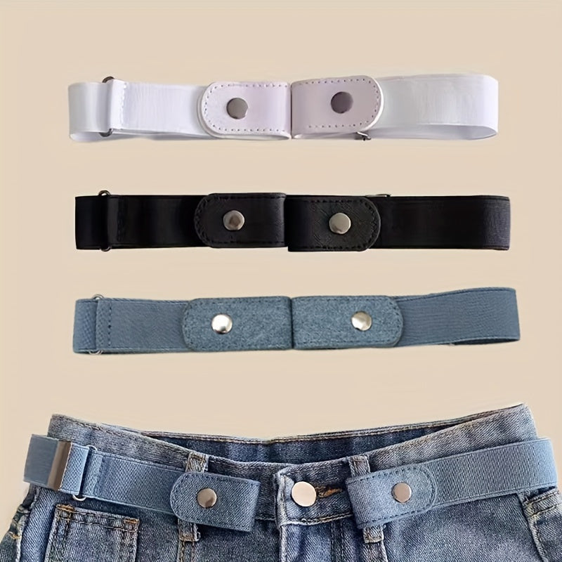 Set of 3 Women’s Elastic Belts Polyester Spandex Business Style Fashion Accessories