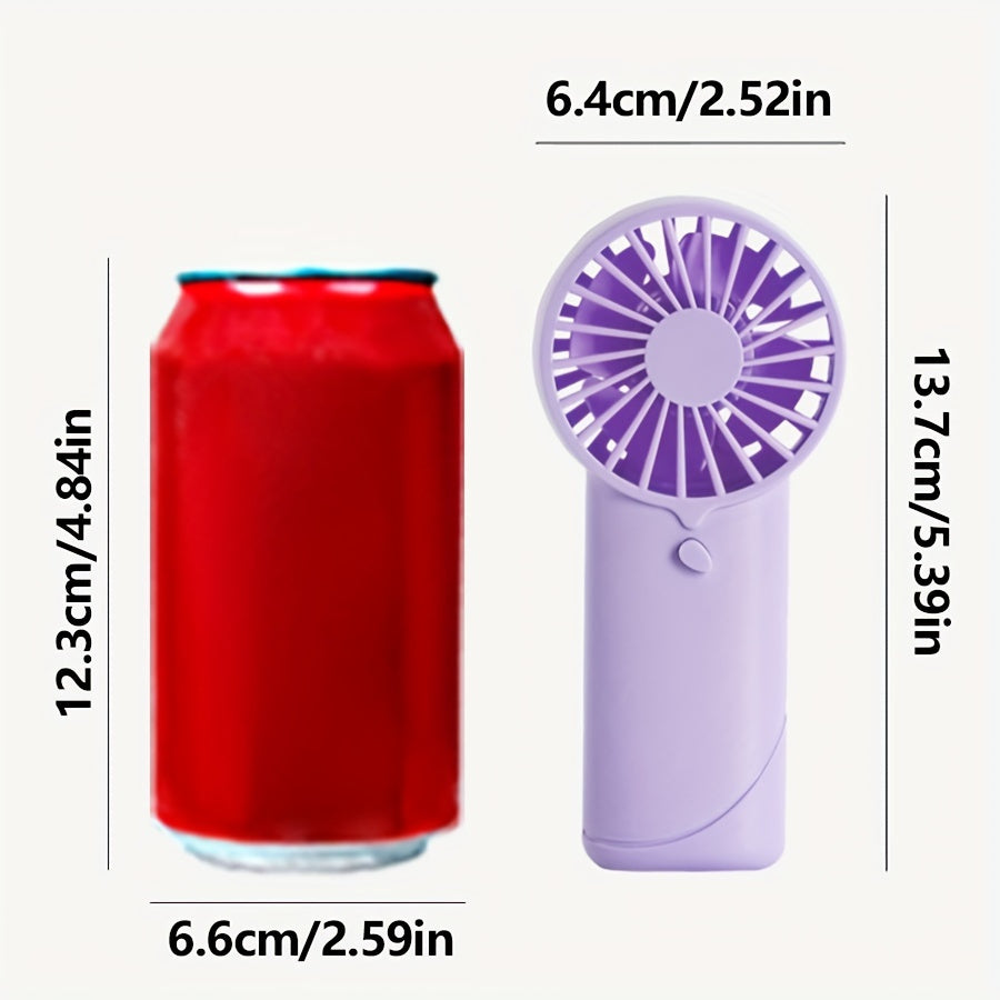 Портативный ручной вентилятор для офиса, отдыха на улице, путешествий и кемпинга с элегантным дизайном, работающий на 2 батарейках типа AA