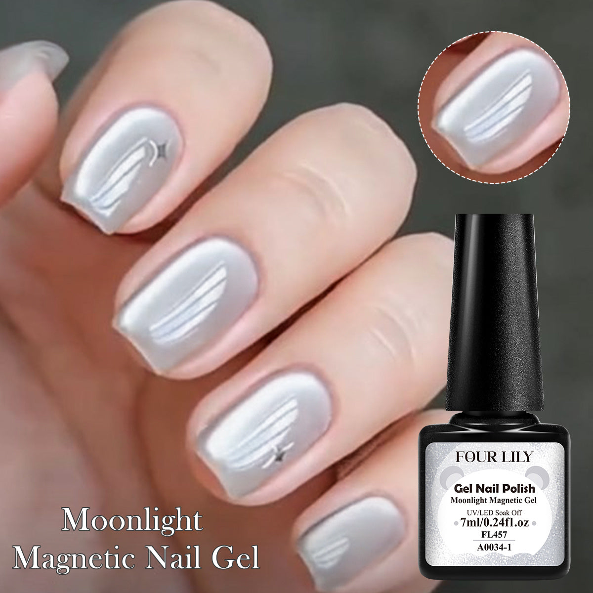 Gel Nail Polish For Women White Light Glitter Semi-Permanent Manicure