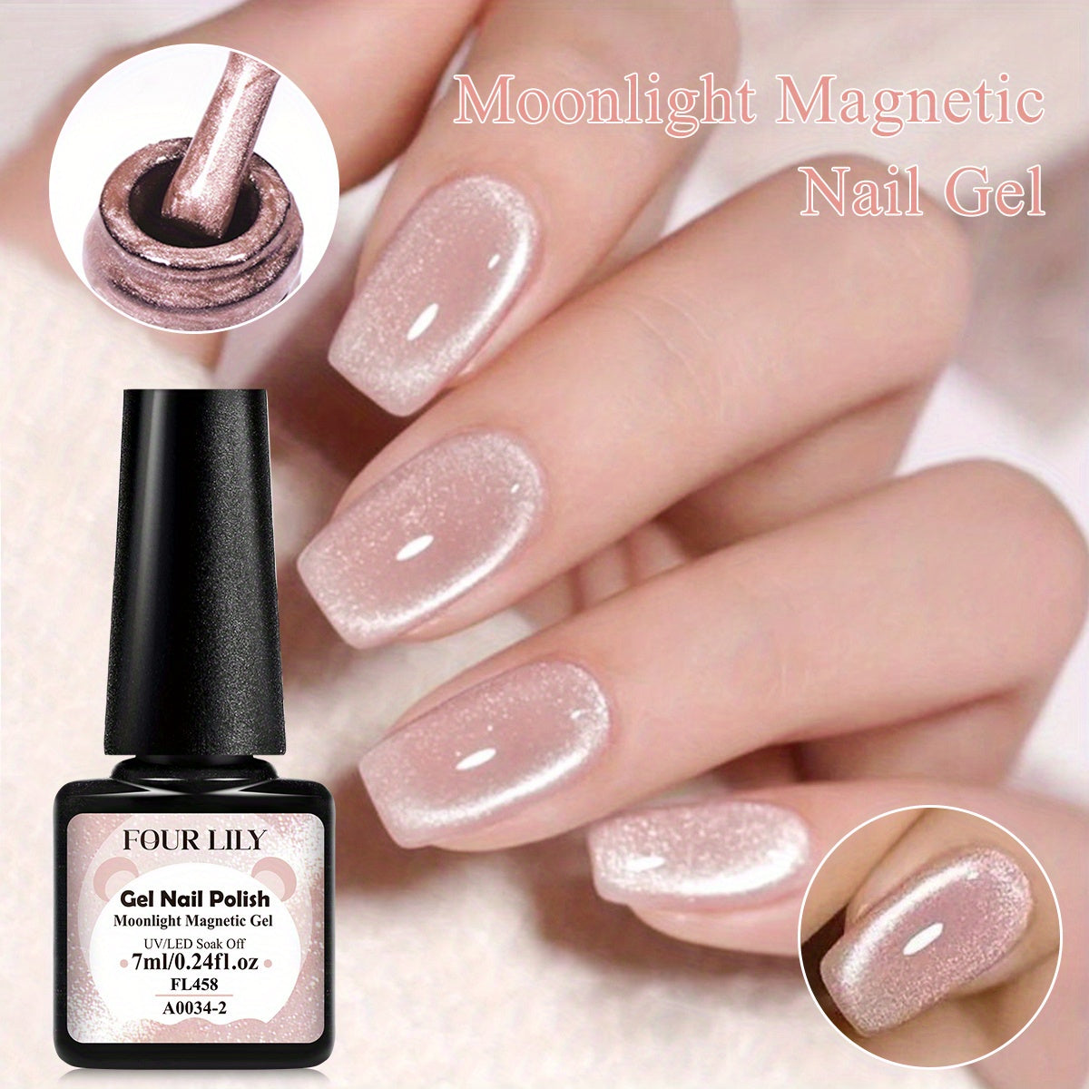 Gel Nail Polish For Women White Light Glitter Semi-Permanent Manicure