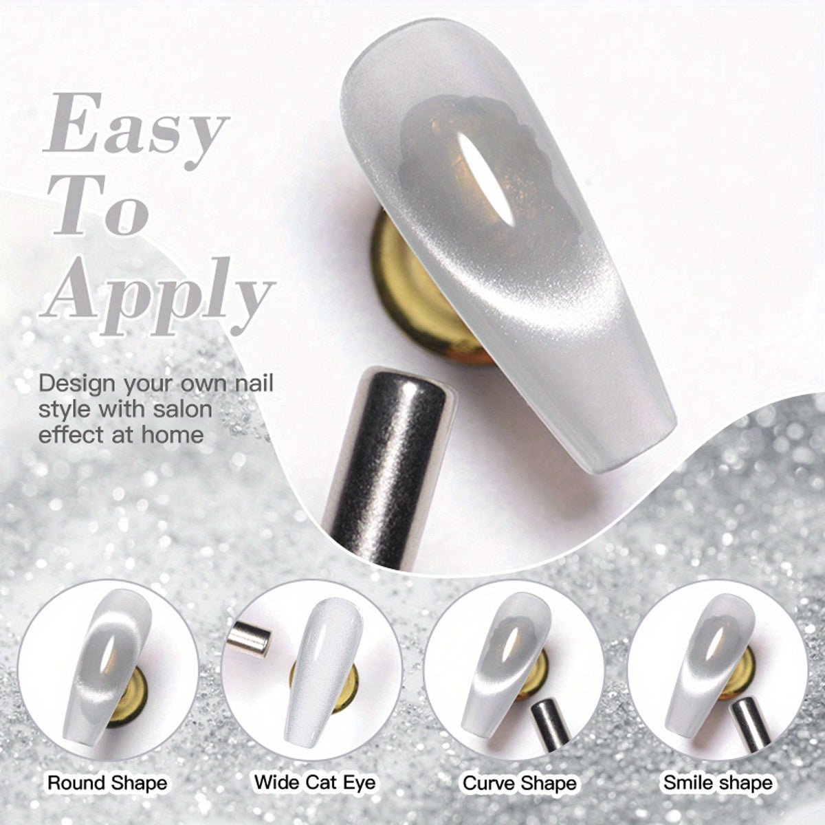 Gel Nail Polish For Women White Light Glitter Semi-Permanent Manicure