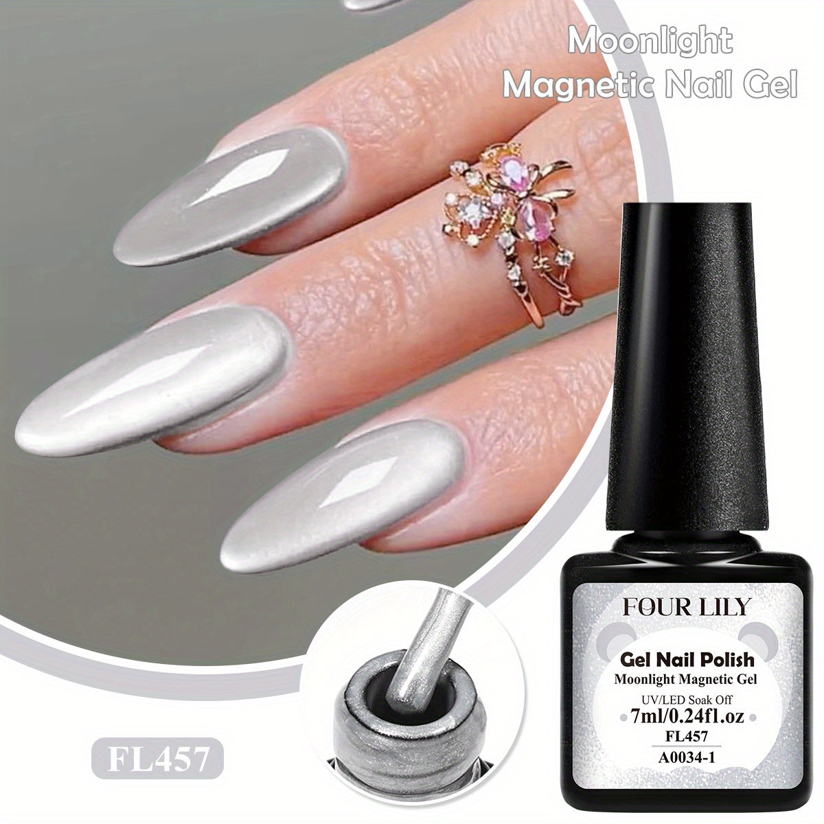Gel Nail Polish For Women White Light Glitter Semi-Permanent Manicure