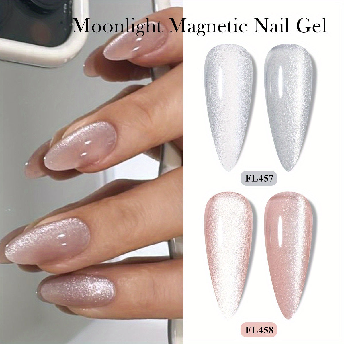 Gel Nail Polish For Women White Light Glitter Semi-Permanent Manicure
