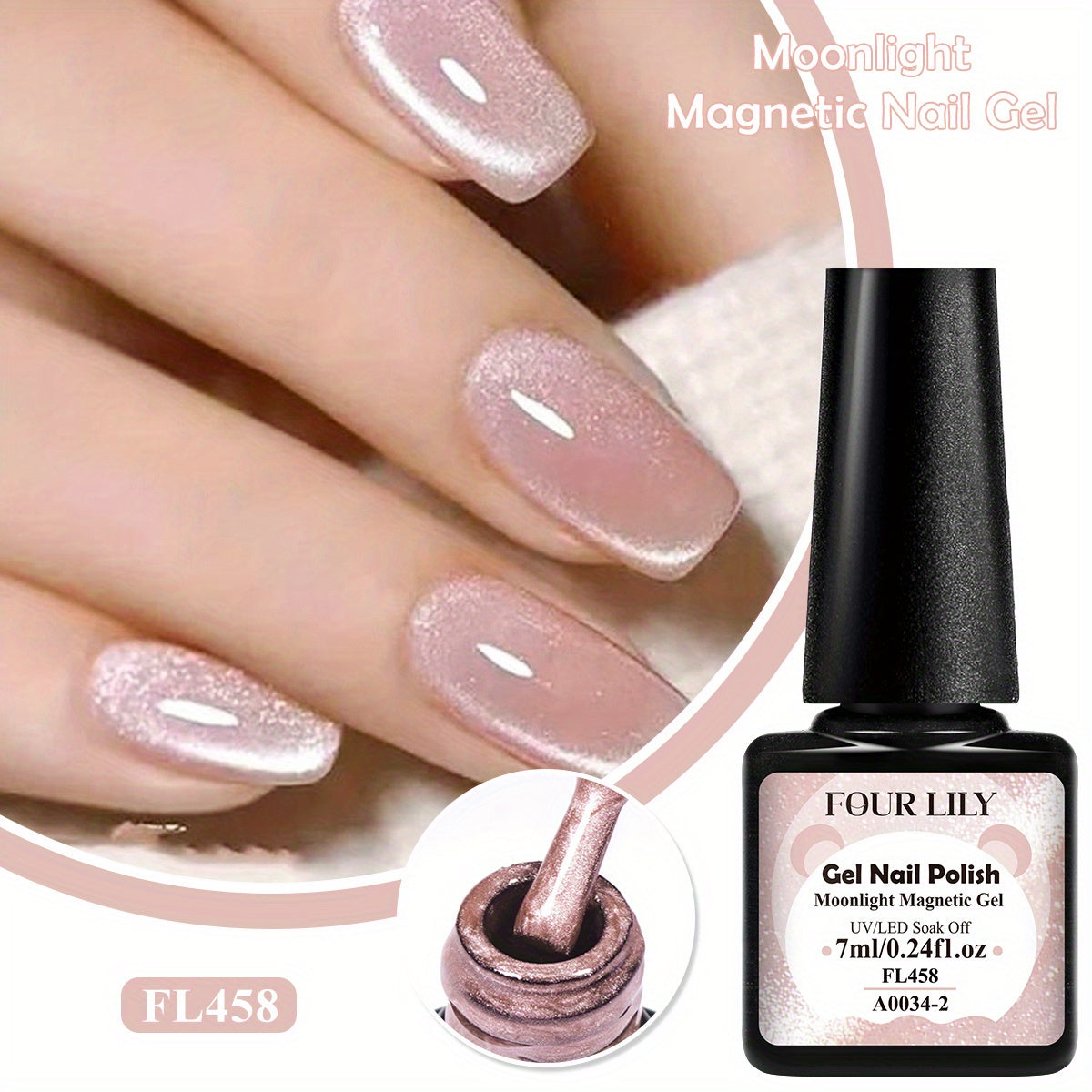 Gel Nail Polish For Women White Light Glitter Semi-Permanent Manicure