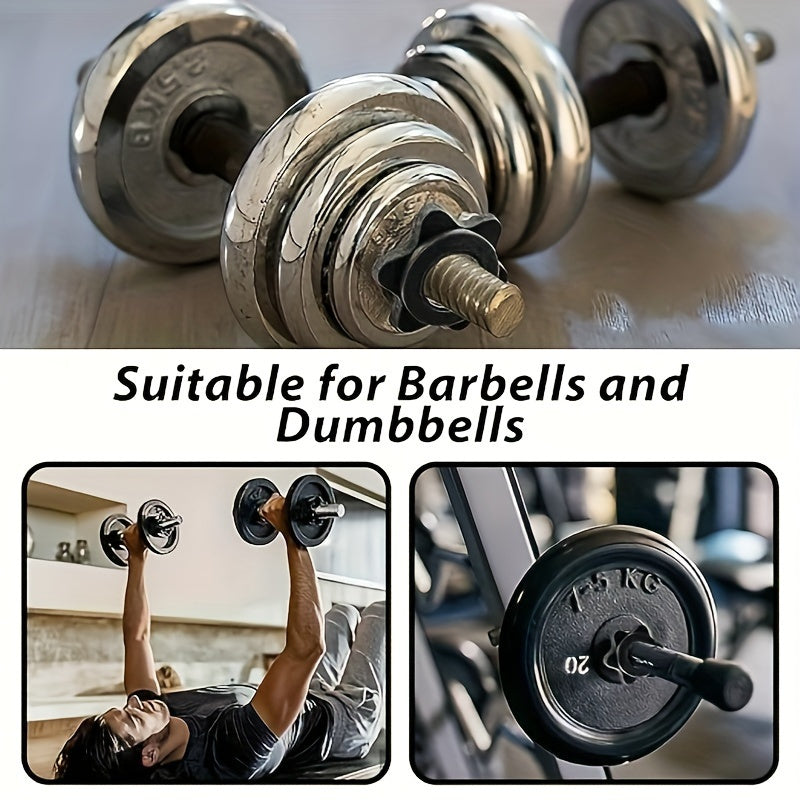 Набор из 8 ПВХ шестигранных гаек для гантелей с звездообразными противоскользящими зажимами для безопасного поднятия тяжестей. Совместим с штангами и гантелями, ударопрочные аксессуары для силовых тренировок черного цвета.