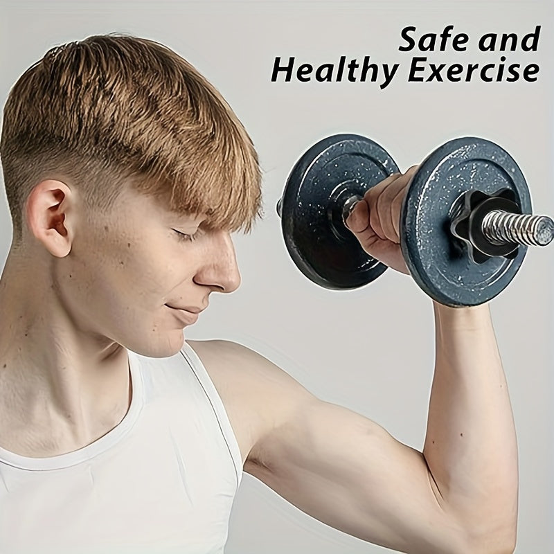 Set of 8 PVC Dumbbell Hex Nuts with Star-Shaped Anti-Slip Barbell Clamps for Weightlifting