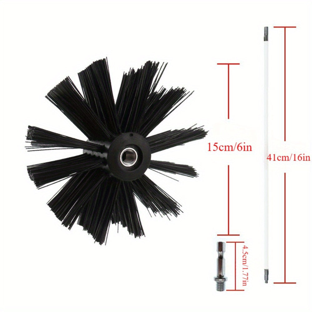 Fireplace Chimney Dryer Exhaust Brush Set with Flexible Rods