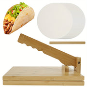 Set of 25 Bamboo Tortilla Pressers 25.4cm Manual Square Dough Maker with Rolling Pin
