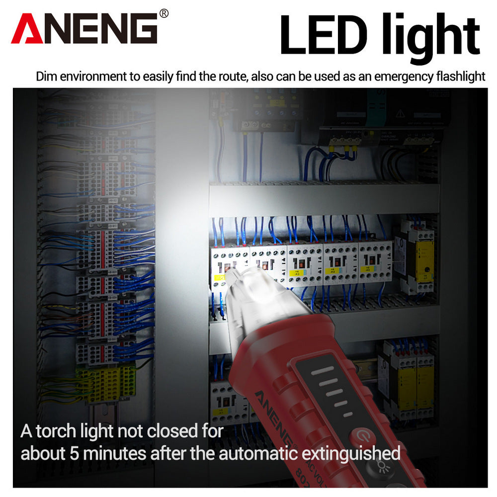 ANENG VD802 Portativ Noqonuniy AC Detektori Tester LED Voltmetr bilan, 12-1000v