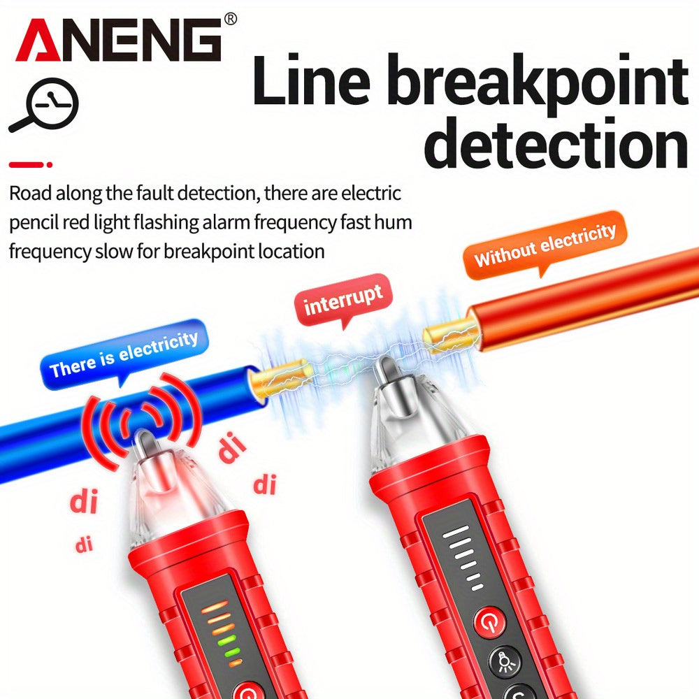 ANENG VD802 Portativ Noqonuniy AC Detektori Tester LED Voltmetr bilan, 12-1000v