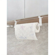 No-Drill Kitchen Cabinet Door Storage Rack for Towels and Paper Cling Film Space-Saving Organizer