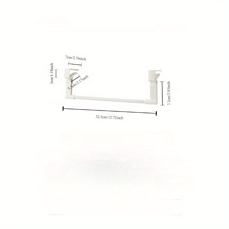 No-Drill Kitchen Cabinet Door Storage Rack for Towels and Paper Cling Film Space-Saving Organizer