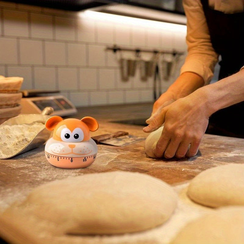 Мультяшный животный кухонный таймер 60-минутный механический без батареек из пластика для готовки, упражнений, общежития, подарка