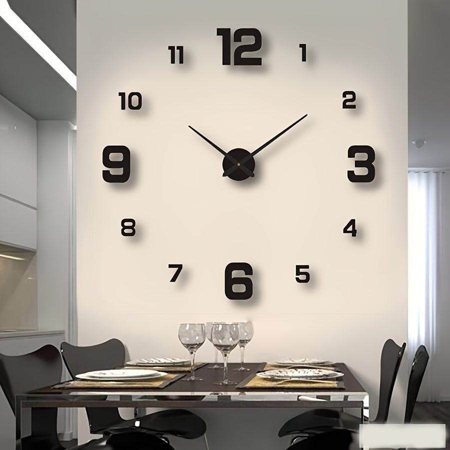 European Style Wall Clock with Luminous Digital Display and Arched Crown Battery Operated