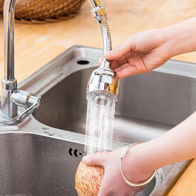 Universal Kitchen Faucet Adapter PVC 360° Rotation Round Spray Nozzle