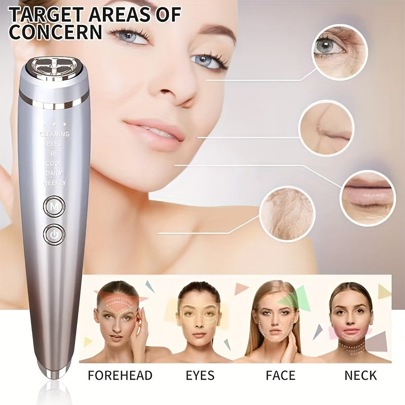 6-in-1 LED Facial Massager Hot Cold Therapy Rechargeable Lithium Battery Face Eye Neck