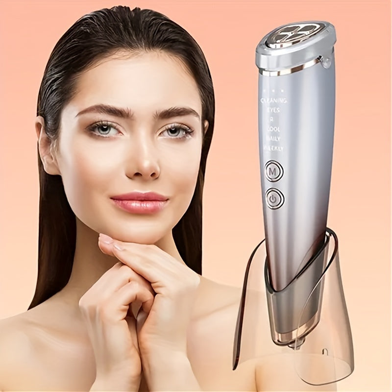 6-in-1 LED Facial Massager Hot Cold Therapy Rechargeable Lithium Battery Face Eye Neck