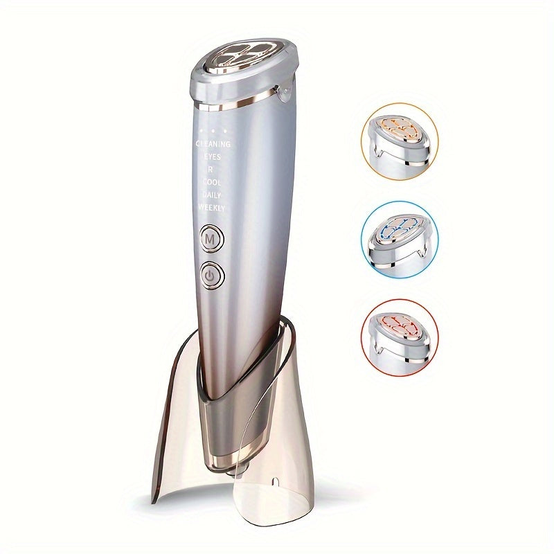 6-in-1 LED Facial Massager Hot Cold Therapy Rechargeable Lithium Battery Face Eye Neck