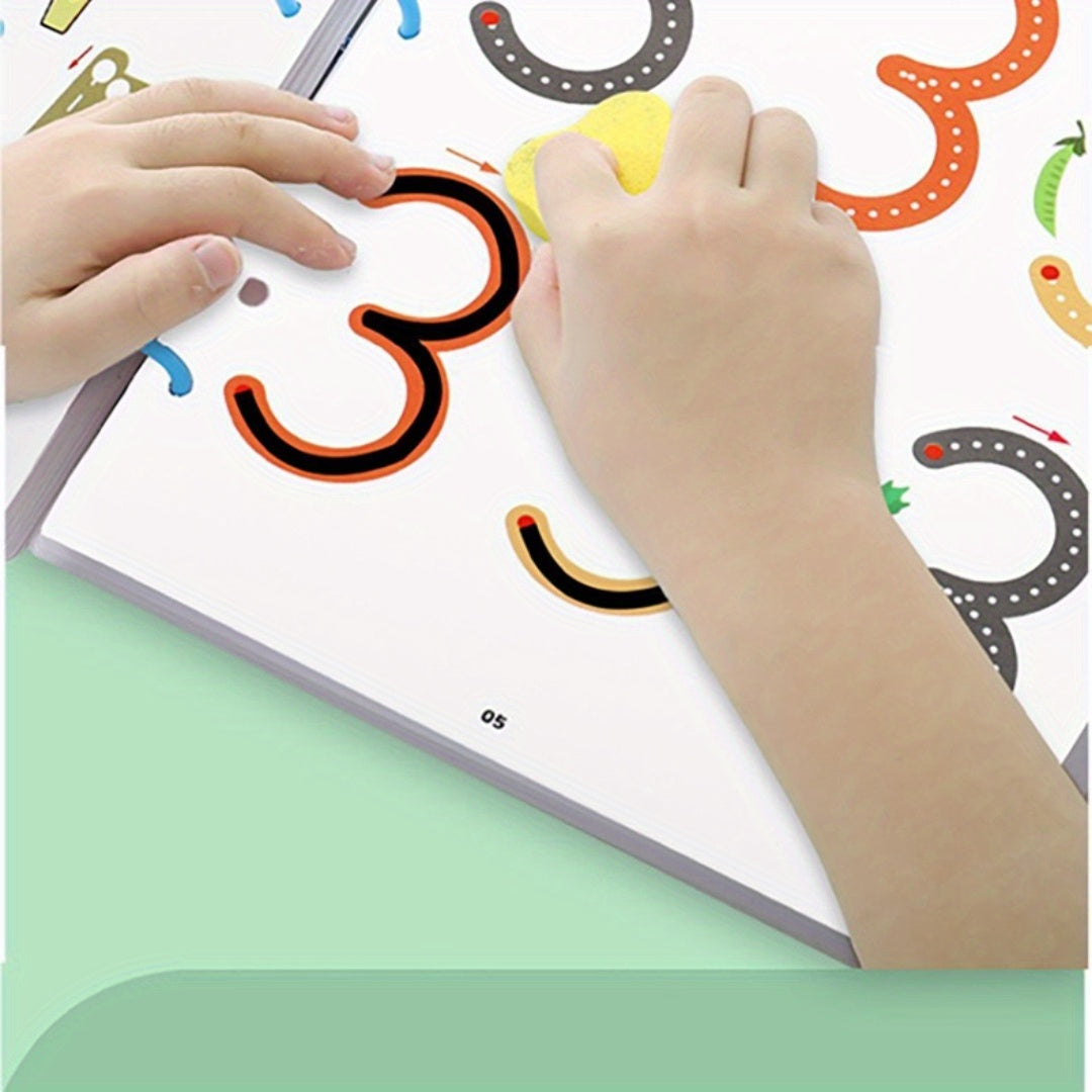 Educational Art Copybook Set for Kids Ages 3-8 with Erasable Pens and Refill Pack