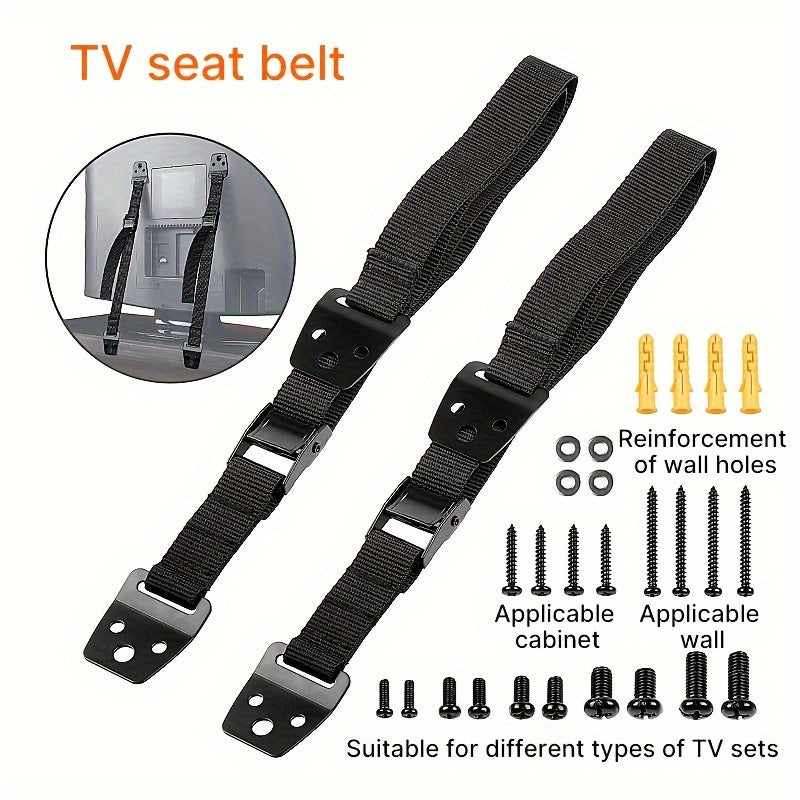 Heavy-Duty Furniture Safety Strap Kit for TV and Cabinets Child and Pet Proof