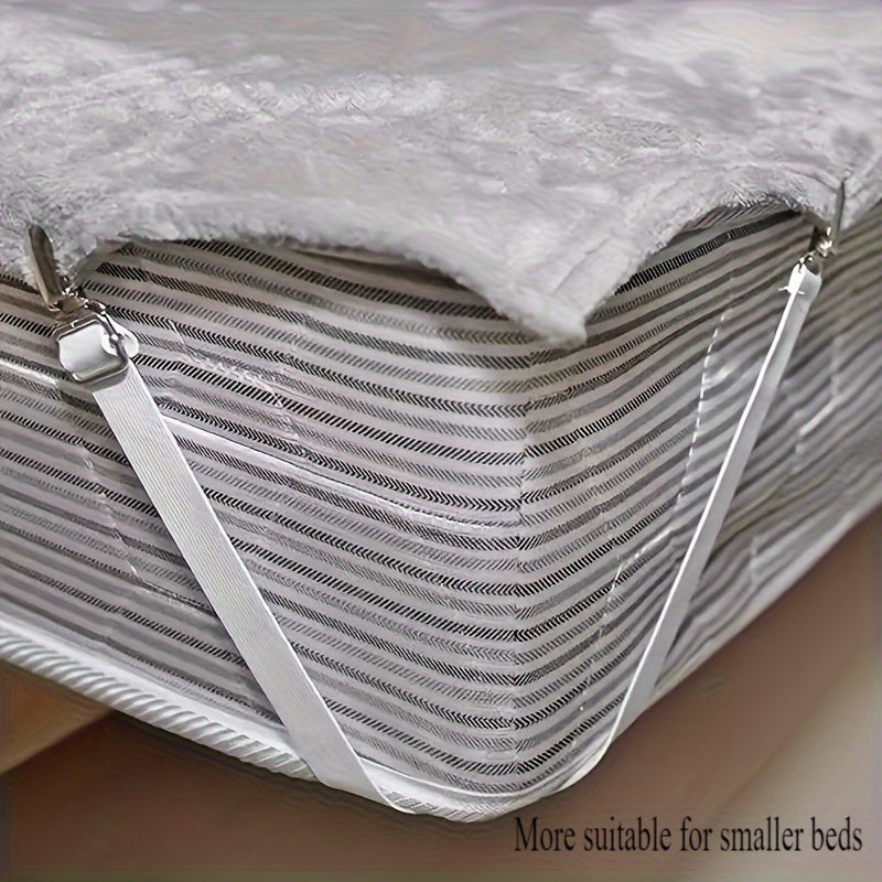 White Adjustable Bed Sheet Fasteners with Anti-Slip Buckles for Sofa and Tablecloths