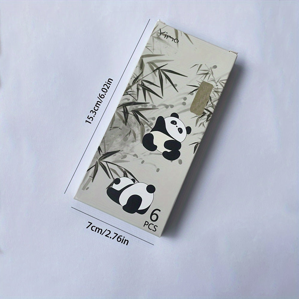 6 ретро-ручек Panda Gel 0.5 мм с чернильным стержнем, выдвижные, офисные и школьные принадлежности