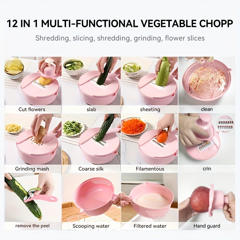 Manual Vegetable Chopper Stainless Steel Interchangeable Blades for Commercial Use